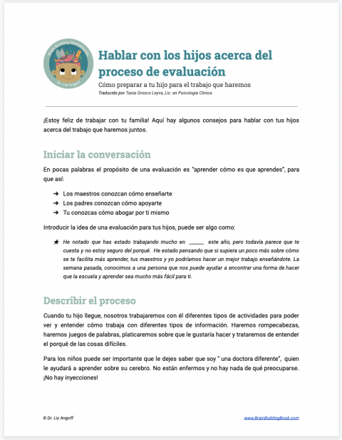 Preparing Your Child for Testing – Handout | Explaining Brains